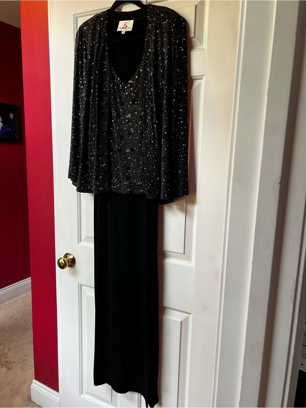Sparkling Black Evening Ensemble - Two-Piece Set